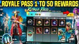 M11 AND M12 ROYALE PASS 1 TO 50 REWARDS | CHOICE IN 50 RP | EMILIA FIRST LOOK | C2S6 TIER REWARDS !
