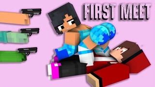 FIRST MEET MEME X The Storm // Mikey & JJ Maizen X Alex // Minecraft Animation #shorts