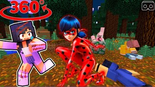 Aphmau saving friends from MIRACULOUS LADYBUG in Minecraft 360°
