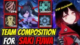Tower of Fantasy SAKI FUWA TEAM COMPOSITION!! DPS, TANK & SUPPORT!!!