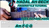 Hadal Ah Beck | Issan Alnajjar | Guitar Fingerstyle Tutorial | Tabs on Screen