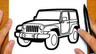 BELAJAR MELUKIS JEEP KERETA | Lukisan yang mudah