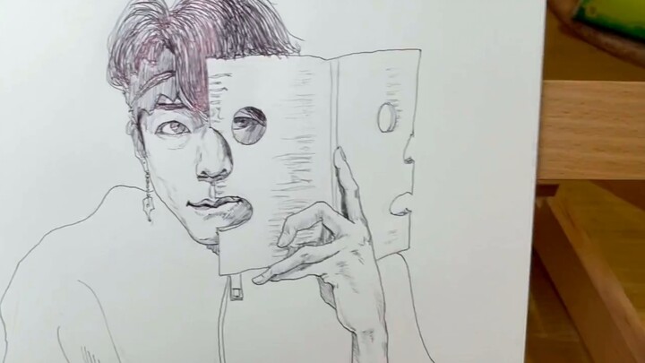 [Drawing JOJO] Kishibe Rohan is motionless｜Issue Takahashi｜Ballpoint pen sketch