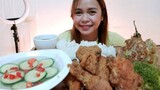 KFC (KANTO FRIED CHICKEN) TORTANG TALONG LATO AT PIPINO NA MAY SUKA AT SILI MUKBANG