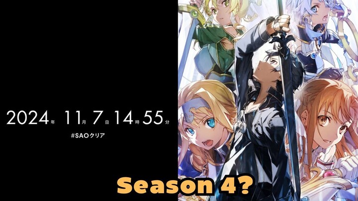 Pengumuman Season 4 SAO?