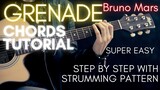 Bruno Mars - Grenade Chords (Guitar Tutorial) for Acoustic Cover
