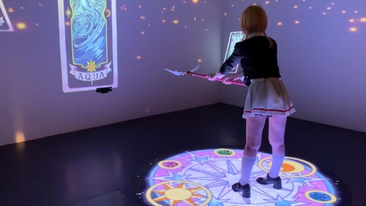 What is it like to cosplay Sakura and Syaoran and visit the Sakura exhibition?