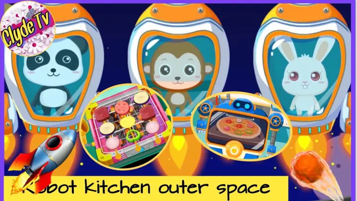 βαβy Panda Robot kitchen | space kitchen advanced cook baby bus games android