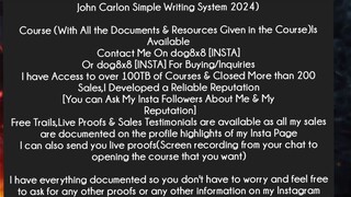 John Carlon Simple Writing System 2024 Course Download