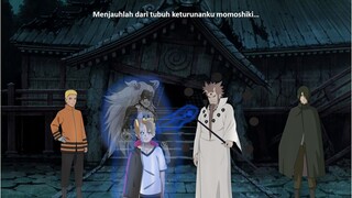 Hagoromo Menarik Jiwa Momoshiki keluar dari tubuh Boruto - Cara Boruto Lepas dari momoshiki