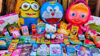 menemukan es krim,permen yupi,lolipop doraemon,bebek,balon karakter,masakan,squid game