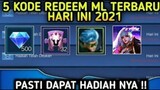 KODE REDEEM ML TERBARU HARI INI 2021 ,DIAMOND , SKIN, FRAGMENT, MOBILE LEGEND 5 CODE