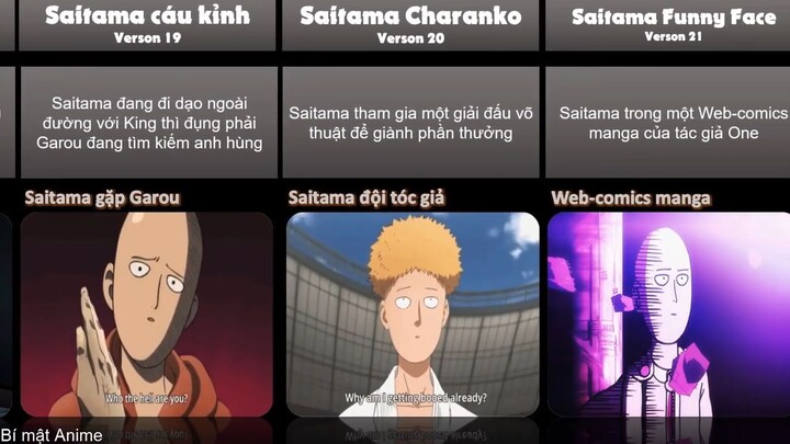 Quá trình tiến hóa của Saitama trong One Punch Man _ Evolution of Saitama in One