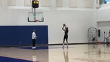 Paul George shooting lefty at practice today.