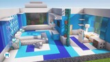 Minecraft : How to Build Blue Bedroom with Aquarium