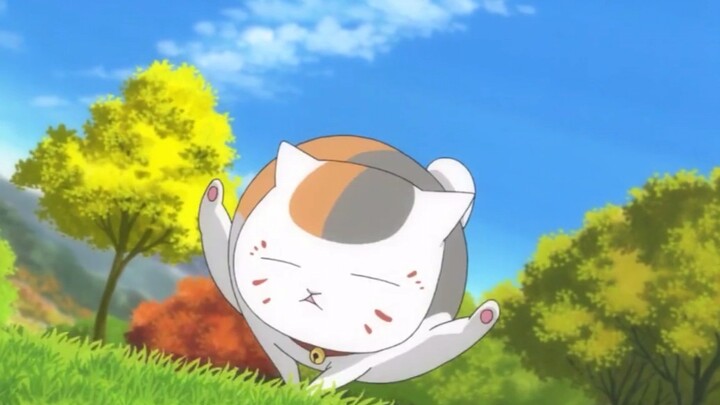 Natsume sangat senang dengan adegan lucu bersama Pak Neko!