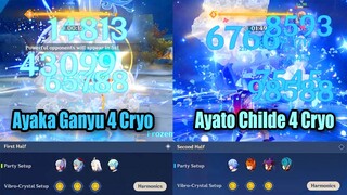 When Ayato & Childe Are On The Same Team - 4 Cryo & 4 Hydro Destroy Vibro-Crystal Day 6