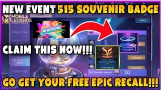 515 Souvenir Badge Exchangable ( Free Epic Recall Effect ? ) Check It Out~New Update Mobile Legends😇