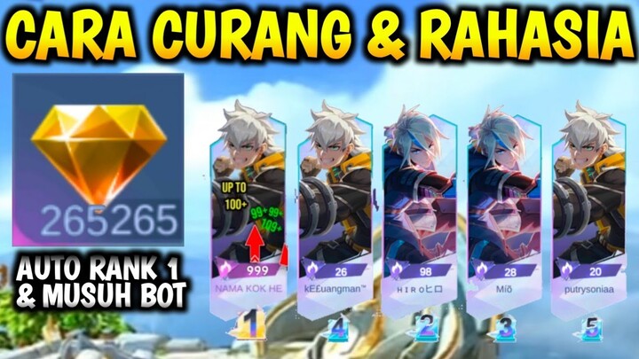 KLAIM BUG CARA CURANG AUTO RANK 1 & MUSUH BOT DIAMOND KUNING MOBILE LEGEND ML TERBARU 2022