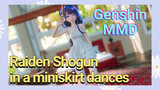 Raiden Shogun in a miniskirt dances [Genshin MMD]