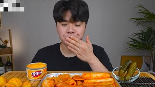 Mukbang mỳ cháy ,que phomai ,xúc xích dài 1m #mukbang #mukbangASMR