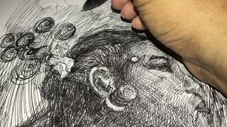 Black pen drawing for beginners