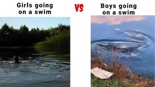 Girls Going On A Swim VS Boys Going On A Swim