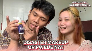 BOYFRIEND DOES MY MAKEUP! (EDITOR TRIED MAKEUP HAHAHA) | GABBY ANTONIO