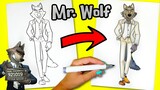 The Bad Guys Movie: Mr. Wolf Coloring with Art Markers