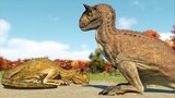 CARNOTAURUS PACK HUNTING MUTTABURRASAURUS HERD - Jurassic World Evolution 2