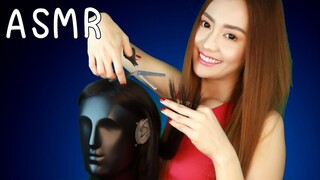 ASMR HAIRCUT ROLEPLAY Binaural Scissors, Comb, Hair Stretcher ✂️ASMR ไทย ตัดผม แตกปลาย หนีบผม 3มิติ