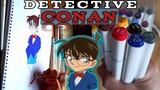 VLOG #31: CASE CLOSED ALSO KNOWN AS DETECTIVE CONAN (MANGA SERIES) | PEN & MARKERS DRAWING