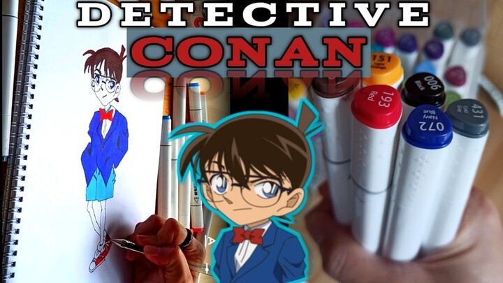 VLOG #31: CASE CLOSED ALSO KNOWN AS DETECTIVE CONAN (MANGA SERIES) | PEN & MARKERS DRAWING