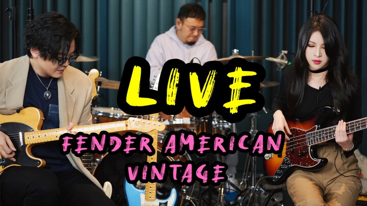 贝斯手与Fender American Vintage II的Live