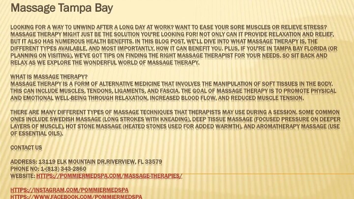 Massage Tampa Bay