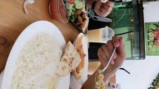 Trying To Eat Pakistani Food Chicken Kebab and Buttered Chicken Curry In Cyprus Restaurant