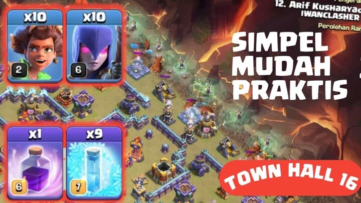 Strategi Root Rider witch 9 frezze kombinasi EPIK Clash Of Clans