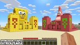 What is HIDDEN in SPONGEBOB and PATRICK TEMPLE in Minecraft ? PYRAMID BATTLE Challenge