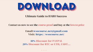 [WSOCOURSE.NET] Ultimate Guide to HARO Success