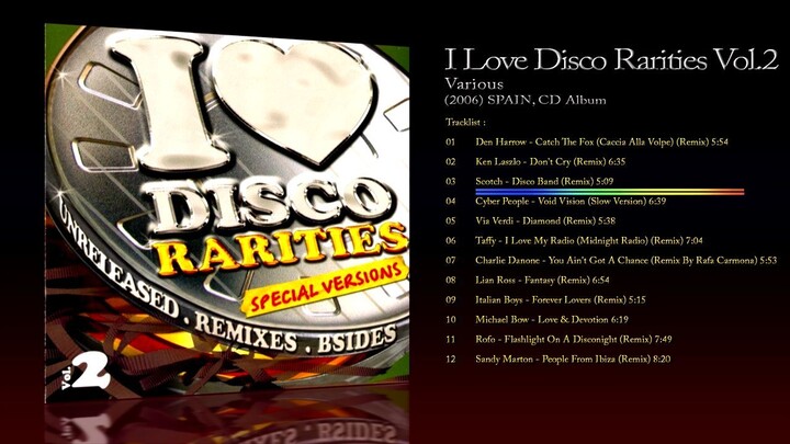 I Love Disco Rarities Vol.2 (2006) Various [CD Album]