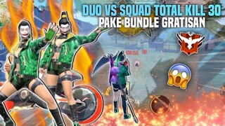 BUNDLE GRATISAN BIKIN AIM JADI MERAH 😱 DUO VS SQUAD TOTAL KILL 30 - FREE FIRE INDONESIA