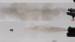 Variety of Calibers exiting the barrel after ignition . Filmed at 100,000 frames per second !