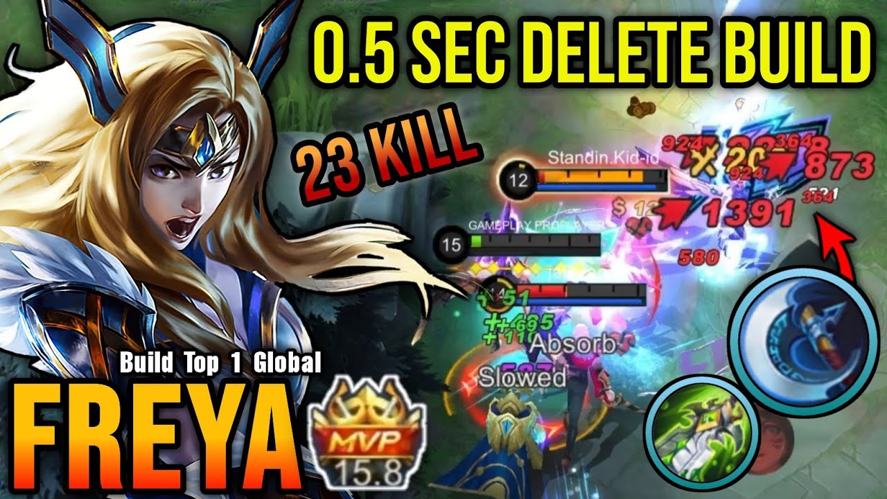 MVP LEGENDARY GAMEPLAY FREYA, TOP 1 GLOBAL FREYA, MOBILE LEGENDS GAM