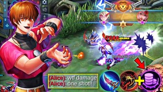 COUNTERING ALICE IN SIDELANE USING DYRROTH | INSANE BEST ONE SHOT BUILD GLOBAL DYRROTH | MLBB