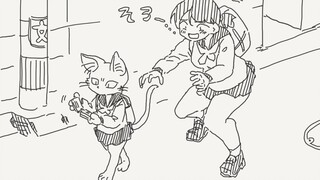 The cat was suddenly attacked by classmates