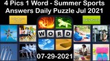4 Pics 1 Word - Summer Sports - 29 July 2021 - Answer Daily Puzzle + Daily Bonus Puzzle