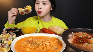 SUB) ! Kimbap Rolls Kimchimariguksu Mukbang Asmr