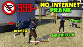 NO INTERNET PRANK WITH AJJUBHAI AMITBHAI AND MR TRIPLE R CLASH SQUAD - GARENA FREE FIRE