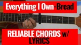 Everything I Own - Bread Chords and Lyrics (Acoustic Karaoke) Cover