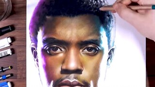 Drawing Chadwick Boseman as Black Panther _ Part 2